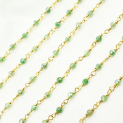 Coated Green Quartz Gold Plated Wire Chain